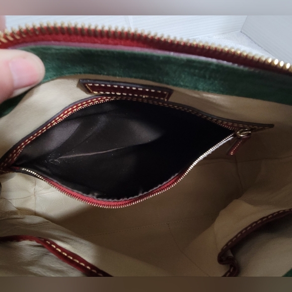 Dooney & BURKE Florentine Cameron Satchel Red, Italian Vacchetta Leather - Picture 5 of 15